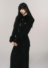 Retro Fur Collar Wool Jacket